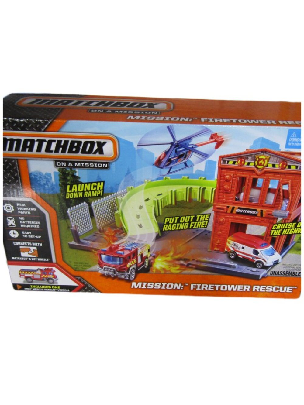 Matchbox on a  Mission NEW Firetower Rescue Playset